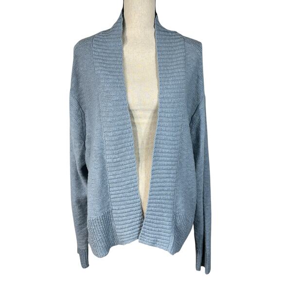 A.N.A. X-Large Cardigan Sweater Open Front Long Sleeve Stretch Puritan Blue New - Picture 1 of 7